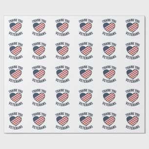 Danke euch Veteranen Patrioten-Herz Vintage-Shirt Geschenkpapier