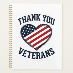 Danke euch Veteranen Patrioten-Herz Vintage-Shirt Planer