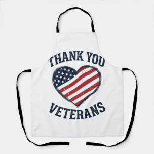 Danke euch Veteranen Patrioten-Herz Vintage-Shirt Schürze