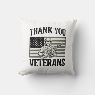 Danke euch Veteranen Vintage-Flagge Soldat-Shirt-D Kissen