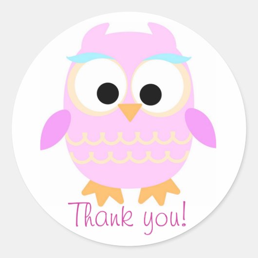 Danke Eule Aufkleber (Vorderseite)