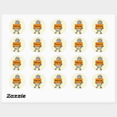 Danke Ewe Funny Cartoon Sheep mit Sign Runder Aufkleber (Blatt)