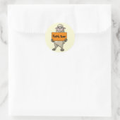 Danke Ewe Funny Cartoon Sheep mit Sign Runder Aufkleber (Tasche)