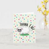 Danke Ewe - Funny Sheep Dankeschön Karte (Gelbe Blume)