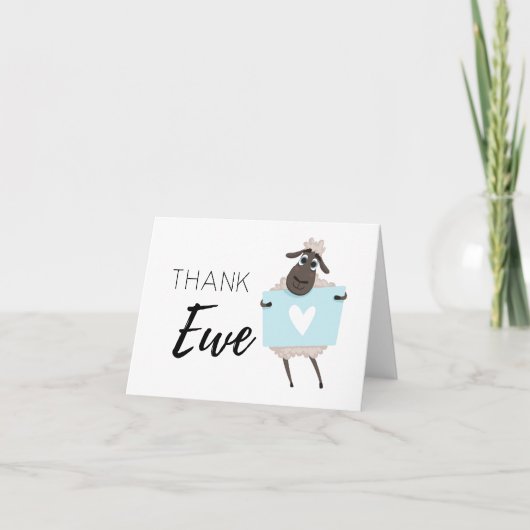 Danke Ewe Sheep Blue mit Herz (Vorderseite)