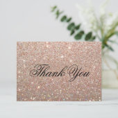 Danke, Fab Glit zu kardieren - Rosen-Gold Dankeskarte (Stehend Vorderseite)