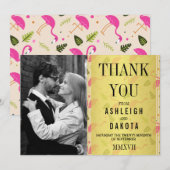 Danke | Fabulous Modern Hot Pink Flamingos (Vorne/Hinten)