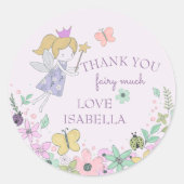 Danke Fairy Flower Garden Lilac Runder Aufkleber (Vorderseite)