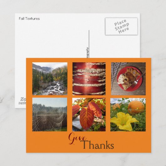 Danke (Fall Collage) Postkarte (Vorne/Hinten)