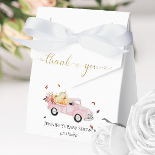Danke Fall Pink Vintag Truck Baby Dusche Geschenkschachtel