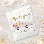 Danke Fall Pink Vintag Truck Baby Dusche Geschenktütchen (Ausgeschnitten)