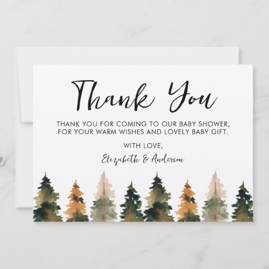 Danke Fall Trees Baby Dusche (Vorderseite)