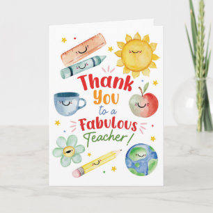 Danke, fantastische Lehrkraft Karte – Aquarell