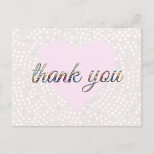 Danke, farbenfrohe Diamanten rosa Herz Postkarte