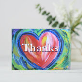 Danke farbenfrohe Herz Art Note Card (Stehend Vorderseite)