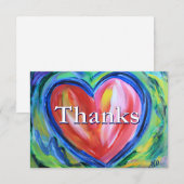 Danke farbenfrohe Herz Art Note Card (Vorne/Hinten)