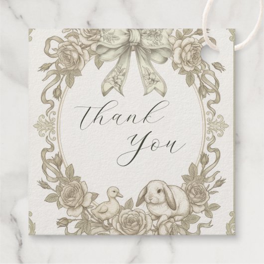 Danke Favor Tag – Teddy Bär Baby Shower (Rückseite)