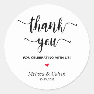 Danke, feiern mit uns, Hochzeitsgeschenke Runder Aufkleber