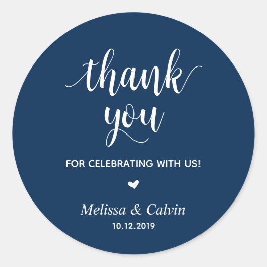 Danke, feiern mit uns, Hochzeitsgeschenke Runder Aufkleber (Vorderseite)