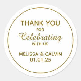 Danke, feiern mit uns, Hochzeitsgeschenke Runder Aufkleber