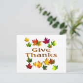 Danke Feiertagspostkarte (Stehend Vorderseite)