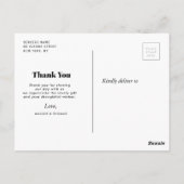 DANKE, fett Text Hochzeit danke Ihnen Karte (Rückseite)