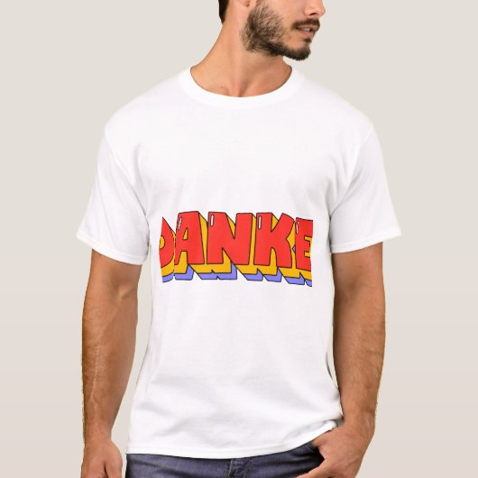 Danke Fettschrift Retro-Stil-Design. T-Shirt (Vorderseite)