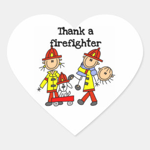 Danke-Feuerwehrmann-T-Shirts und Geschenke Herz-Aufkleber