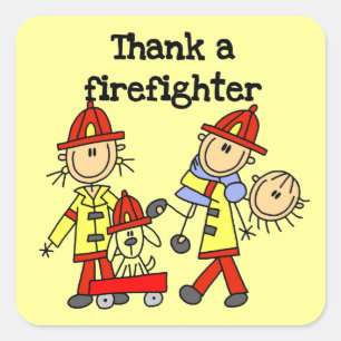 Danke-Feuerwehrmann-T-Shirts und Geschenke Quadratischer Aufkleber