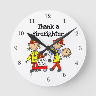 Danke-Feuerwehrmann-T-Shirts und Geschenke Runde Wanduhr