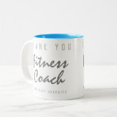 Danke Fitness Coach Zweifarbige Tasse (Vorderseite Links)