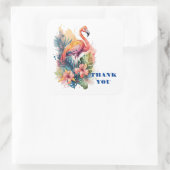 Danke Flamingo Quadratischer Aufkleber (Tasche)