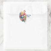 Danke Flamingo Runder Aufkleber (Tasche)