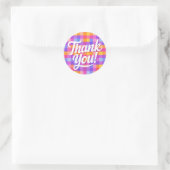 Danke Flanell Runder Aufkleber (Tasche)
