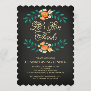 Danke, Floral Erntedank Dinner Party Einladung