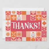Danke! Floral Patchwork Flat Grußkarte (Vorderseite)