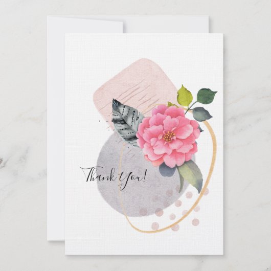 Danke! Florale Collage Einladung (Vorderseite)