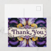 Danke Florale Iris Blütenblätter  Postkarte (Vorne/Hinten)