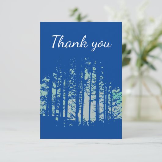 Danke, Forest Trees Wilderness Dankeskarte (Stehend Vorderseite)