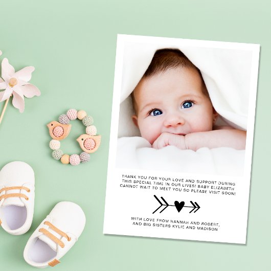 Danke Foto Birth Ankündigung