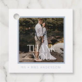 Danke Foto Blue Wedding Geschenkanhänger (Vorderseite)