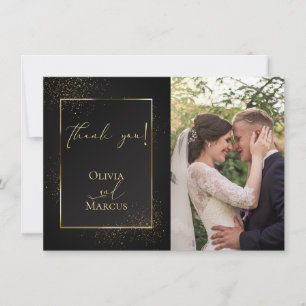 DANKE    FOTO Elegantes schwarzes und goldenes Gli
