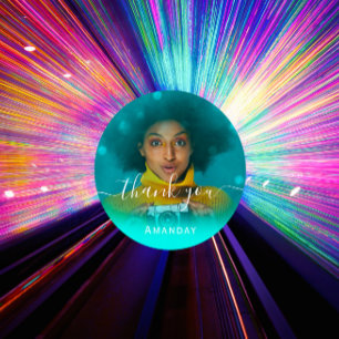 Danke Foto  Foto Hochzeit Sweet16 Abschlussfeier P Runder Aufkleber