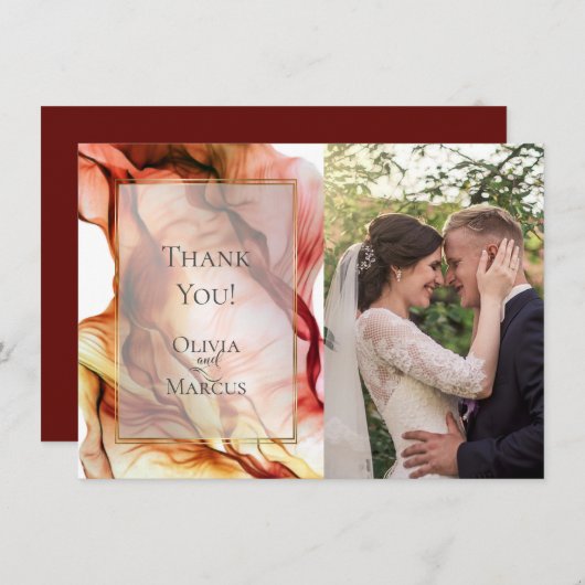 Danke | FOTO FRAME Herbstfarben Abstrakt (Vorne/Hinten)