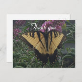 Danke Foto Gelb und Schwarzer Schmetterling Postkarte (Vorne/Hinten)