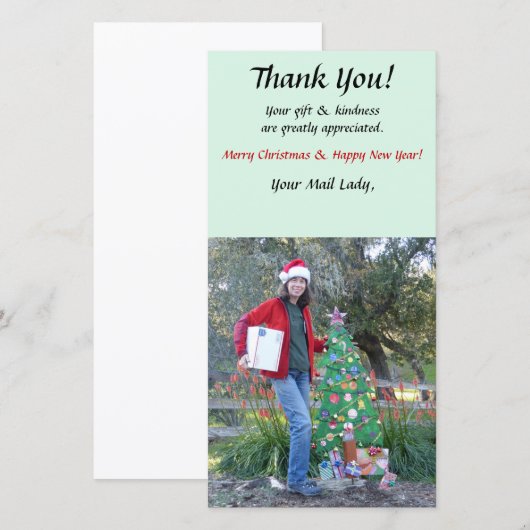 Danke Foto-Karte - Mailman (Vorne/Hinten)