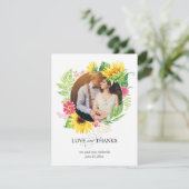 Danke Foto-Karte mit Sonnenblume-Rahmen (Stehend Vorderseite)