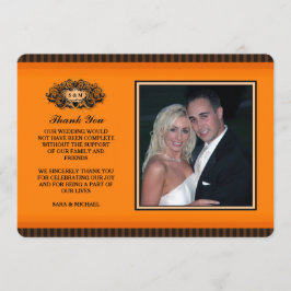 Danke Foto-Karte - Orange u. Schwarzes