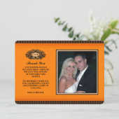 Danke Foto-Karte - Orange u. Schwarzes (Stehend Vorderseite)