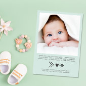 Danke Foto Mint Green Birth Ankündigung